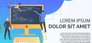 lorem ipsum computer erklaerun personen grafik header — Kommunikation auf Internetseiten