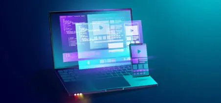 landinpage laptop video player
