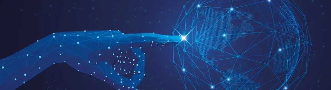hand zur welt netzwerk — Datensicherheit – welche Gefahren bestehen für Unternehmen?