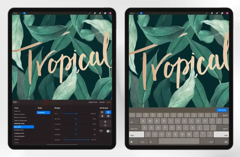 procreate keyboard