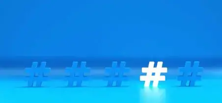 hastag blue white einfach