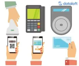 Verschiedene Zahlungsmethoden QR-Code EC-Karte Kreditkarte Kontaktloses Bezahlen Buy Now Pay Later BNPL