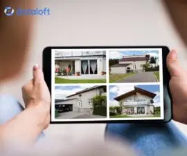 Symbolfoto Immobilienbetrug, Immobilienanzeigen auf einem Tablet
