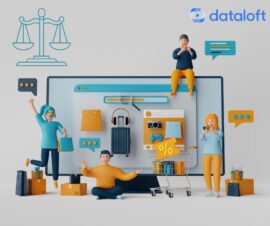 Webshop Illustration mit Knetfiguren, Waage-Grafik als Symbol für Recht und Gesetz, GPSR