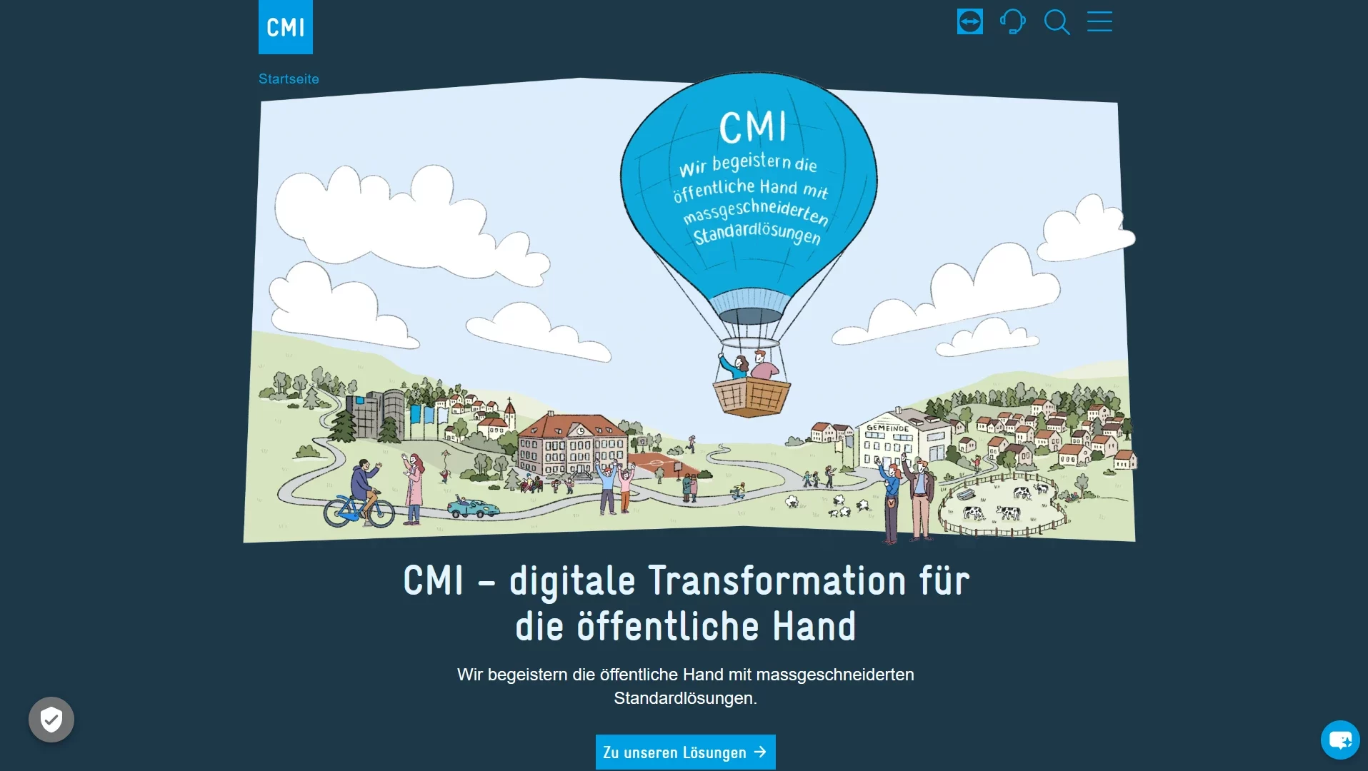 Screenshot CMI Startseite