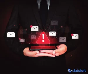 smartphone mail ausrufezeichen warnung rot — Bundesamt warnt vor SharePoint Phishing Masche