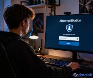teenager am computer bildschirm altersverifikation — Altersverifikation im Internet: EU-App soll im Sommer kommen