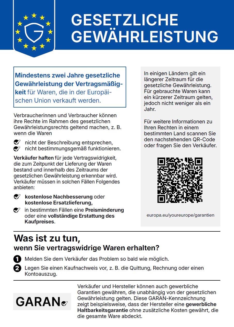 Stichtag 27.09.2026: Das EU-Garantie & Gewährleistungslabel, was für ...