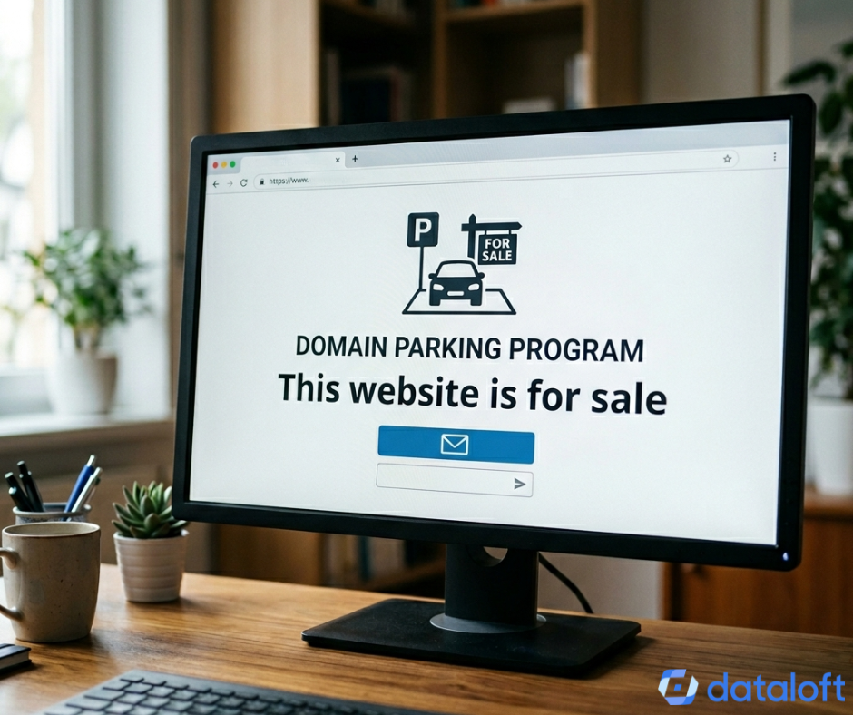 Domain Parking Programm Webseite in Browser